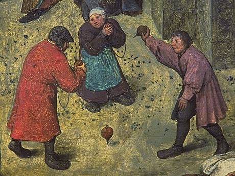 Pieter Breughel, 1559, Play with the pegtop, in Lorraine language "pidole"