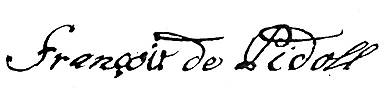 Souscription de Francois de Pidoll